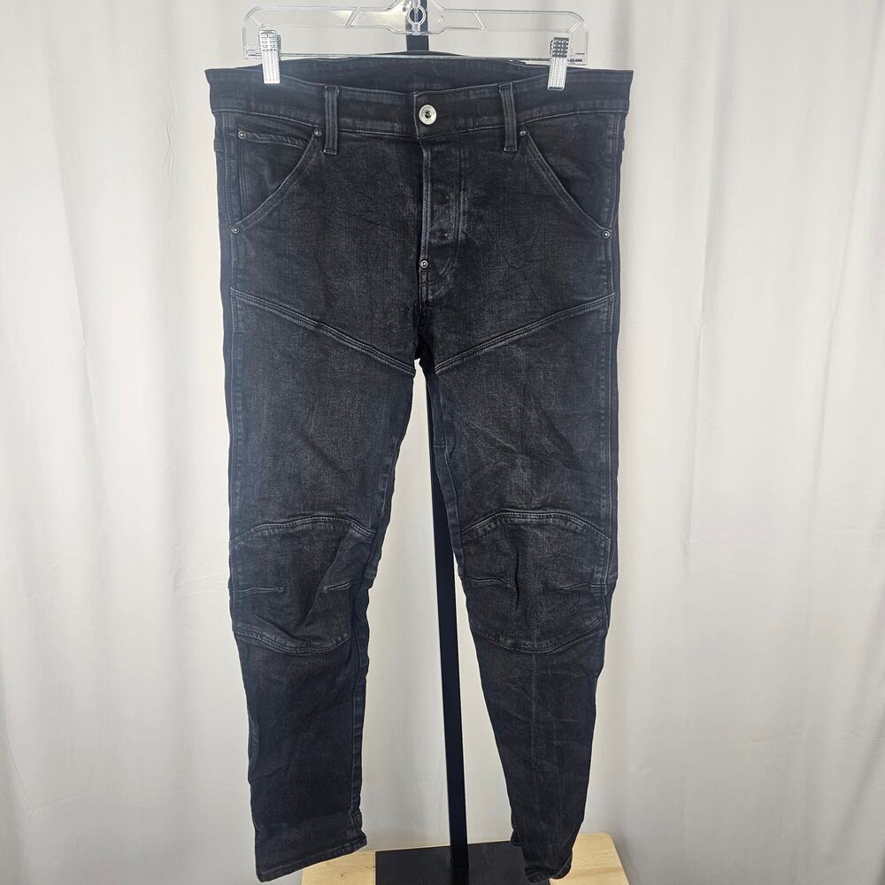 G Star RAW 5620 3D Slim Raw Denim Jean 33x32 Moto Biker Arc 3D Articulated